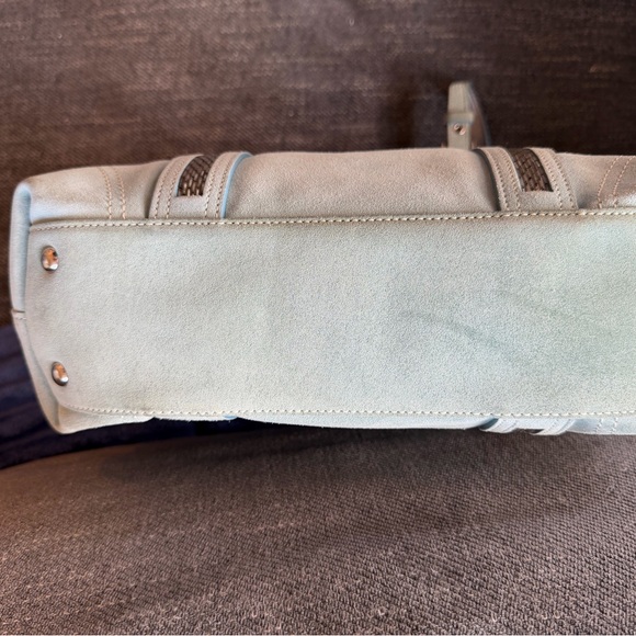 Vintage Coach 8B31 Mint Suede Beaded Tote Bag Tiffany blue interior Dust Bag Inc - Picture 16 of 16